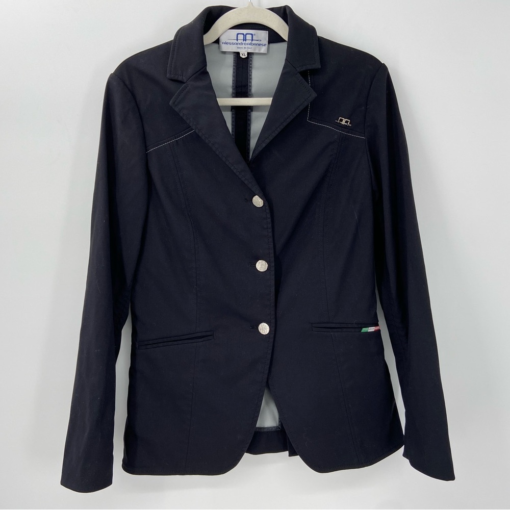 Alessandro Albanese Black‎ Jumper Show Coat Equestrian Size XL